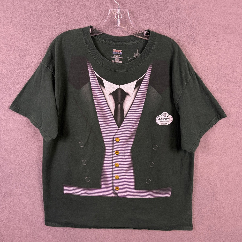 Disney Parks Haunted Mansion Ghost Host T-Shirt Mens XL Black Costume Tee